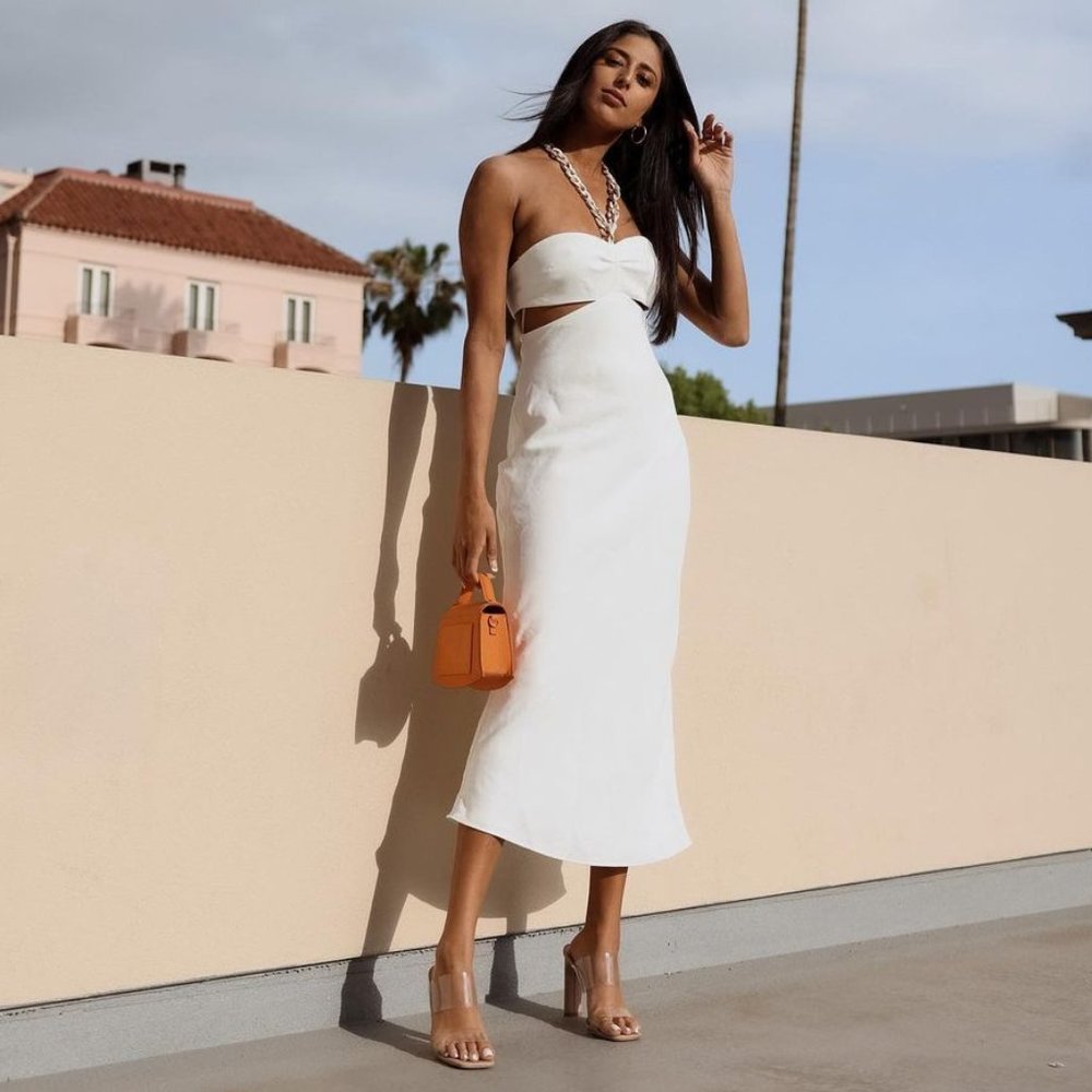 LAST ONE! BLOGGER'S FAVE! Zara Cut Out Dress White Sz XS, M NWT - Picture 3 of 17